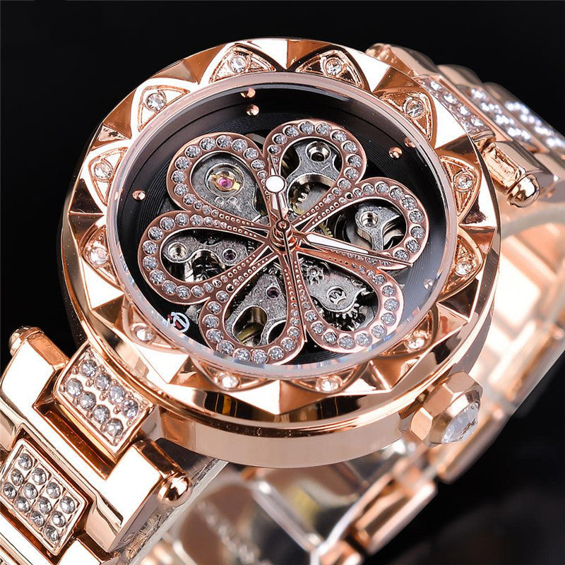 Rose Gold Stainless Steel Clock